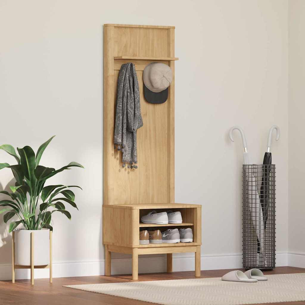 vidaXL Flurschrank FLORO Wachsbraun 50 x 40 x 158 cm Massivholz Kiefer