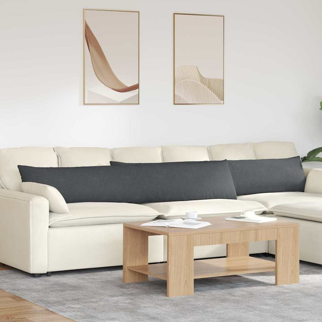 vidaXL Sofakissen 2 Stück Dunkelgrau 200 x 40 cm Cordstoff