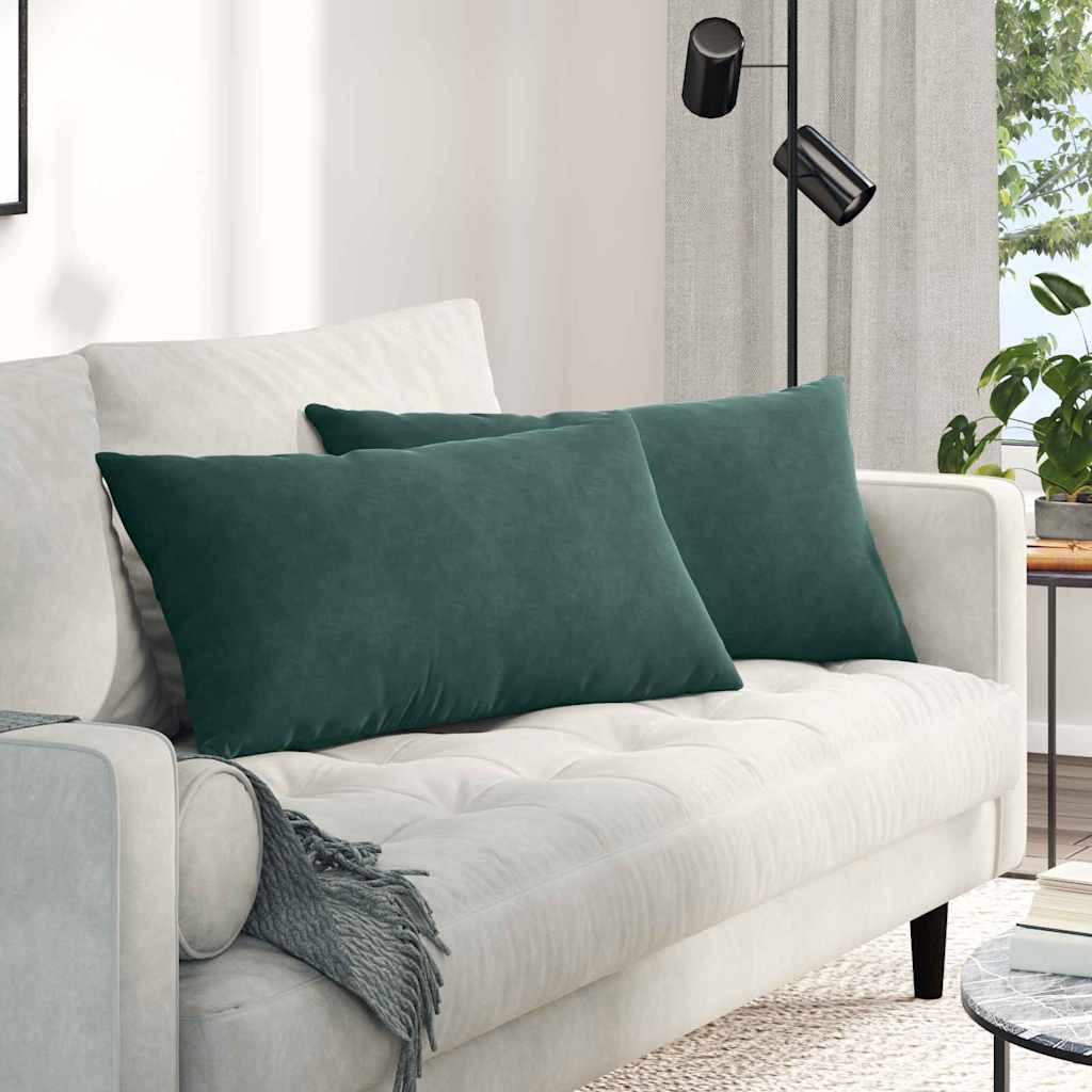 vidaXL Sofakissen 2 Stück Dunkelgrün 80 x 40 cm Cordstoff