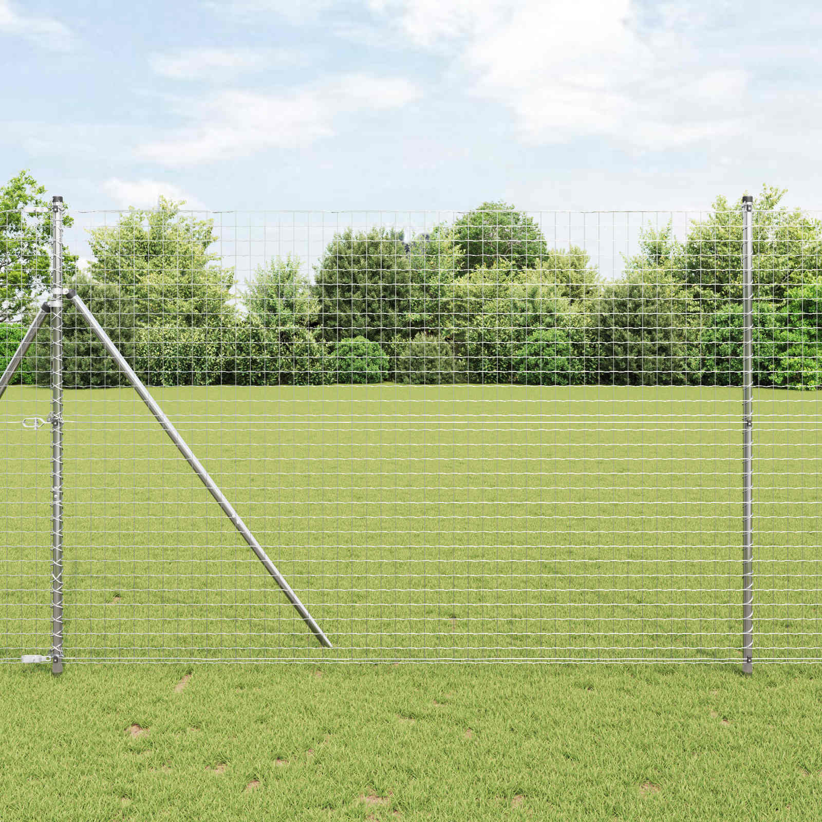 vidaXL Zaunpfosten 12 pcs Silber Pulverbeschichteter Stahl