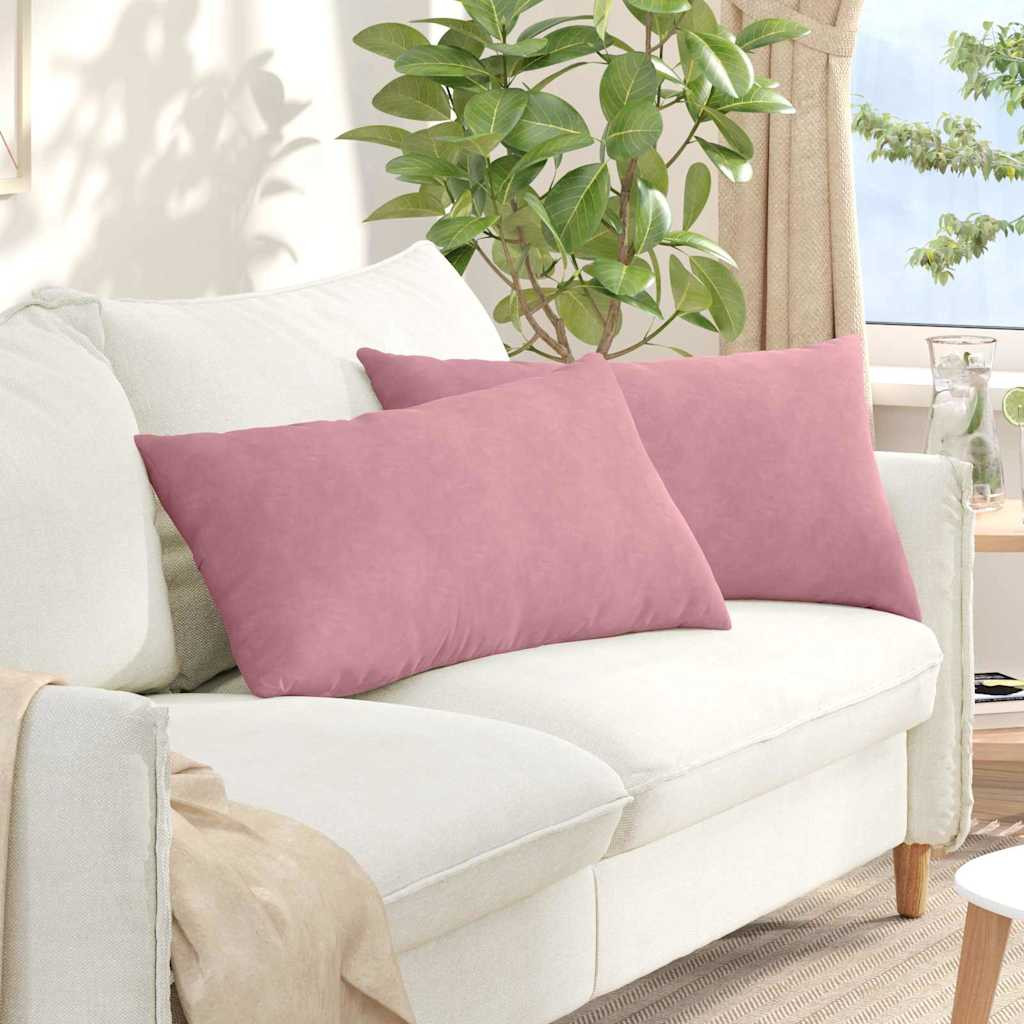 vidaXL Sofakissen 2 Stück Rosa 80 x 40 cm Cordstoff