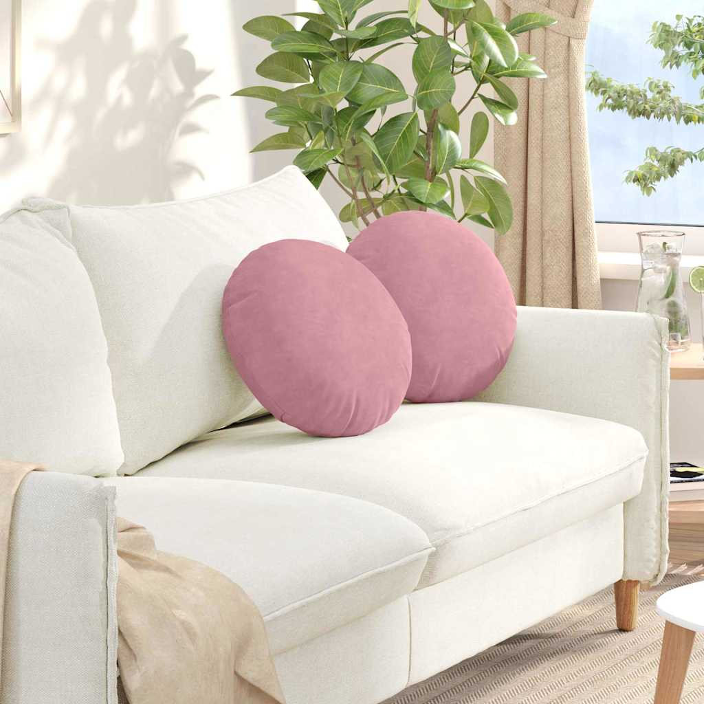 vidaXL Sitzkissen 2 Stück Rosa Ø 40 x 13 cm Samt