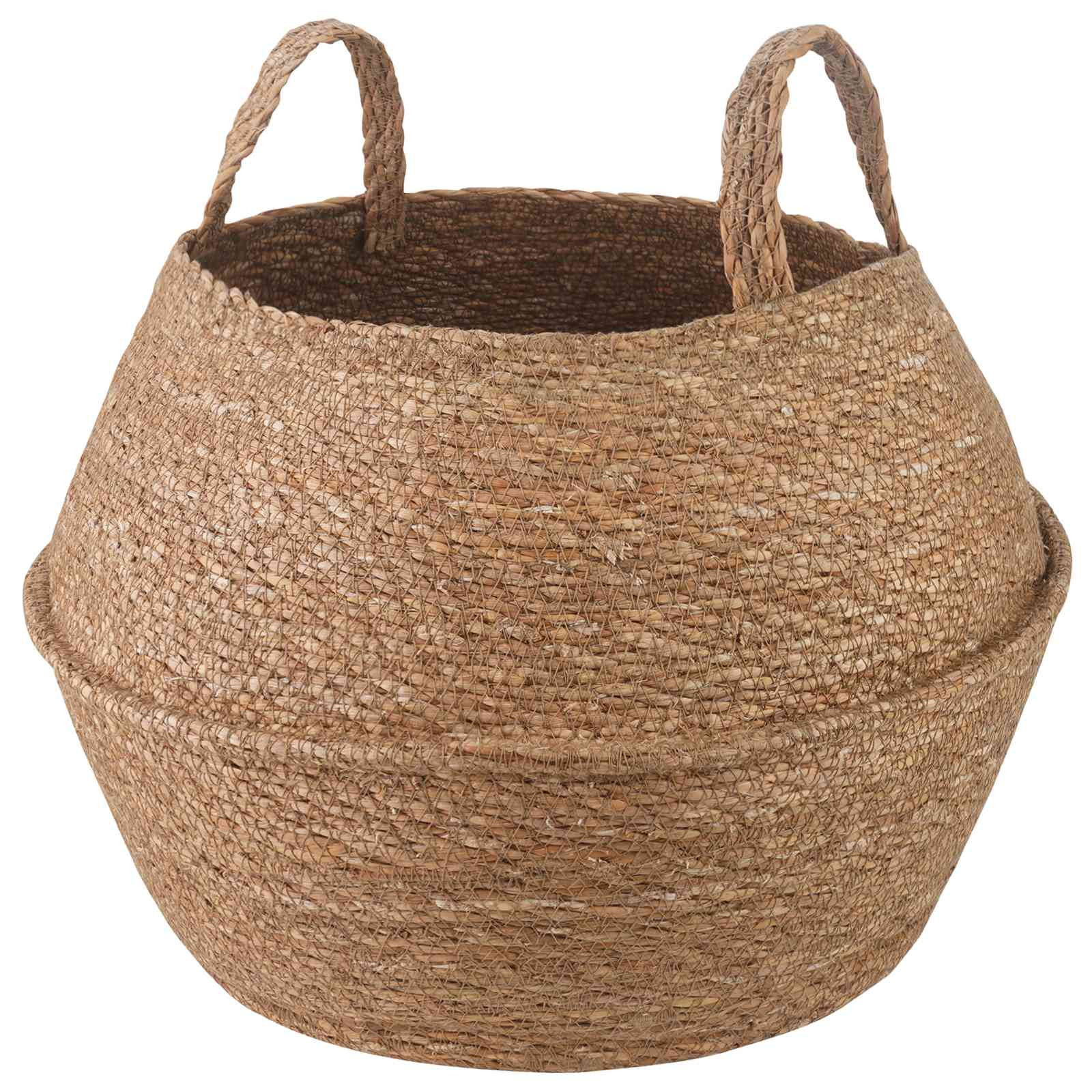 vidaXL Pflanzenkübel mit Griffen Natur Ø 45 x 36 cm 100% Seegras