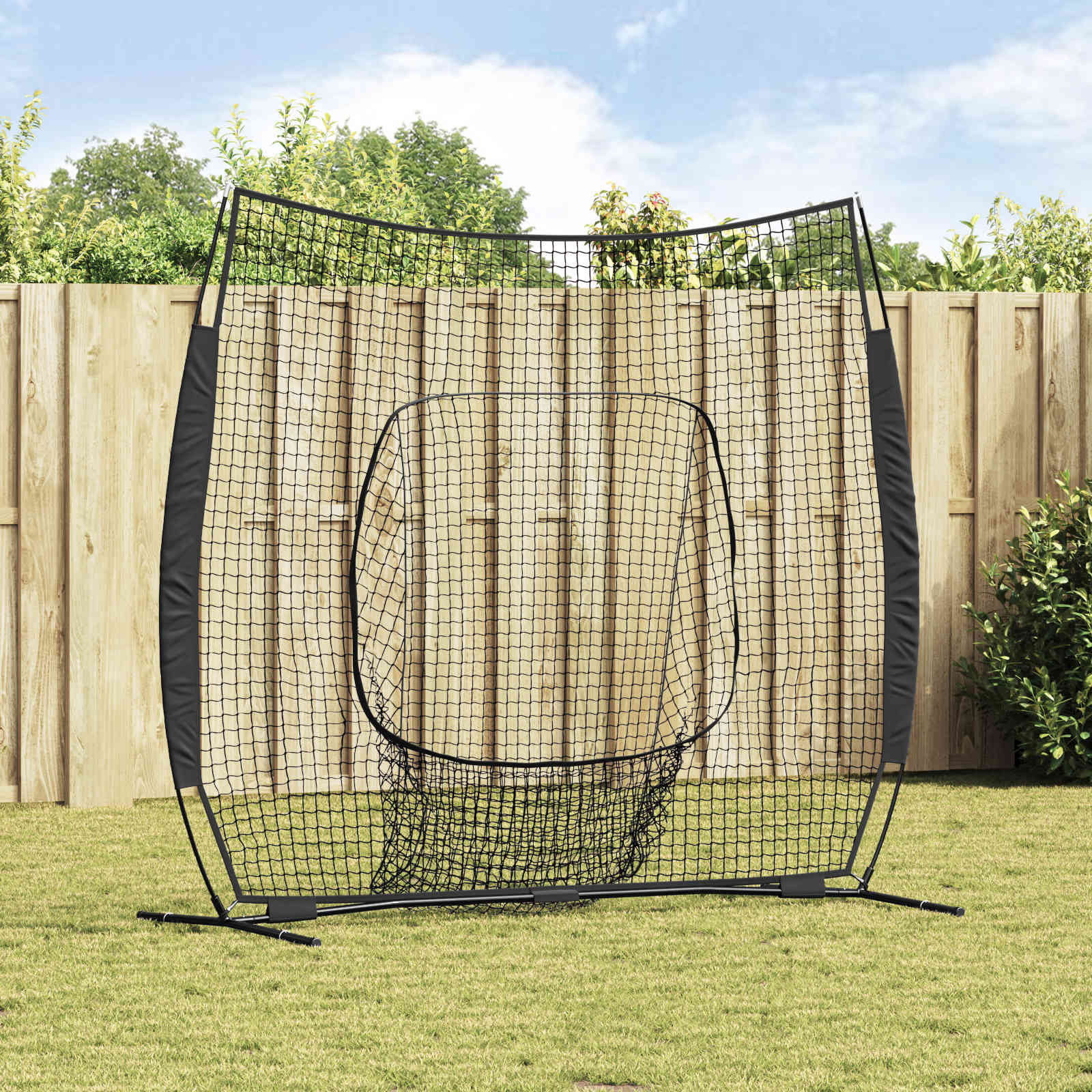 vidaXL Baseball-Übungsnetz Schwarz 250 x 106 x 209 cm Polyester