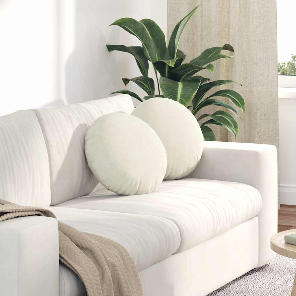 vidaXL Sitzkissen 2 Stück Creme Ø 40 x 13 cm Samt