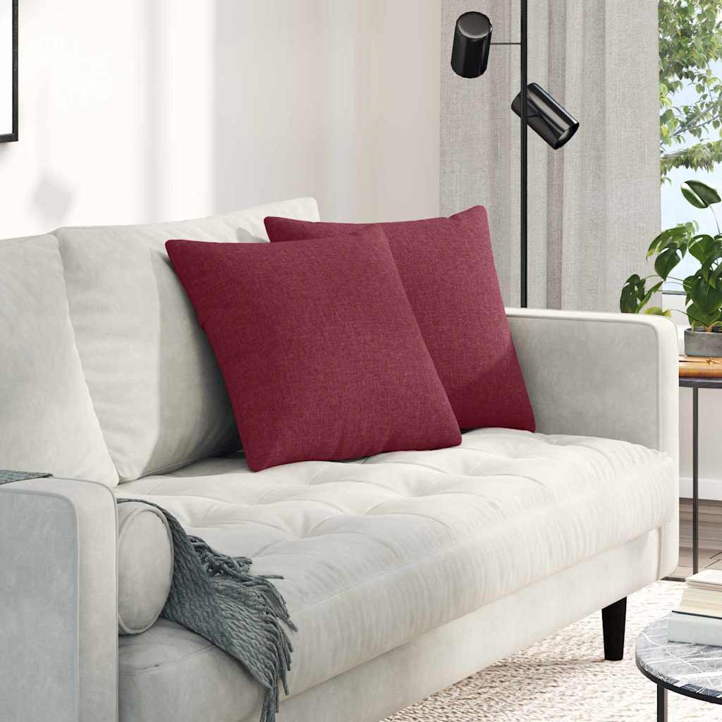 vidaXL Sofakissen 2 pcs Weinrot 45 x 45 cm Stoff