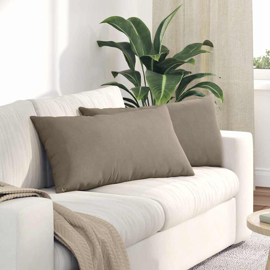 vidaXL Sofakissen 2 Stück Taupe 80 x 40 cm Stoff