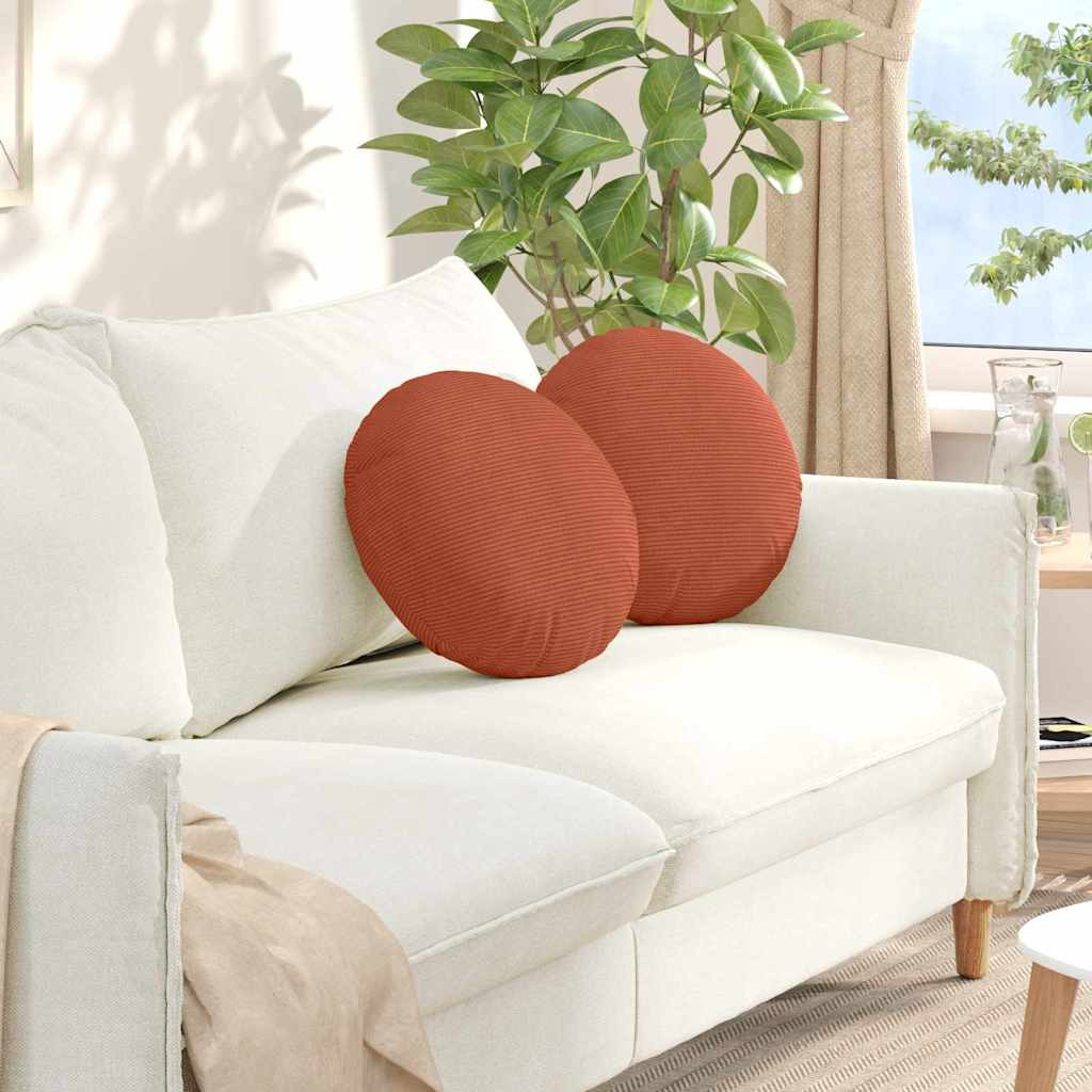 vidaXL Sitzkissen 2 pcs Rot-Orange Ø 40 cm Cordstoff