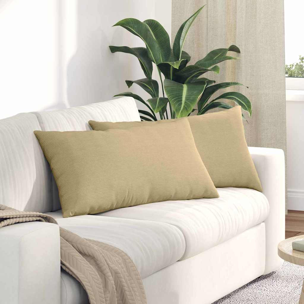 vidaXL Sofakissen 2 Stück Grau-Grün 80 x 40 cm Cordstoff