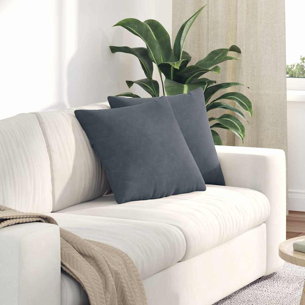 vidaXL Sofakissen 2 Stück Dunkelgrau 45 x 45 cm Cordstoff