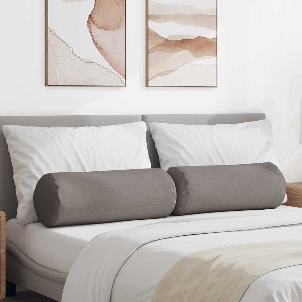 vidaXL Bolsterkissen 2 Stück Taupe Ø 25 x 70 cm Stoff