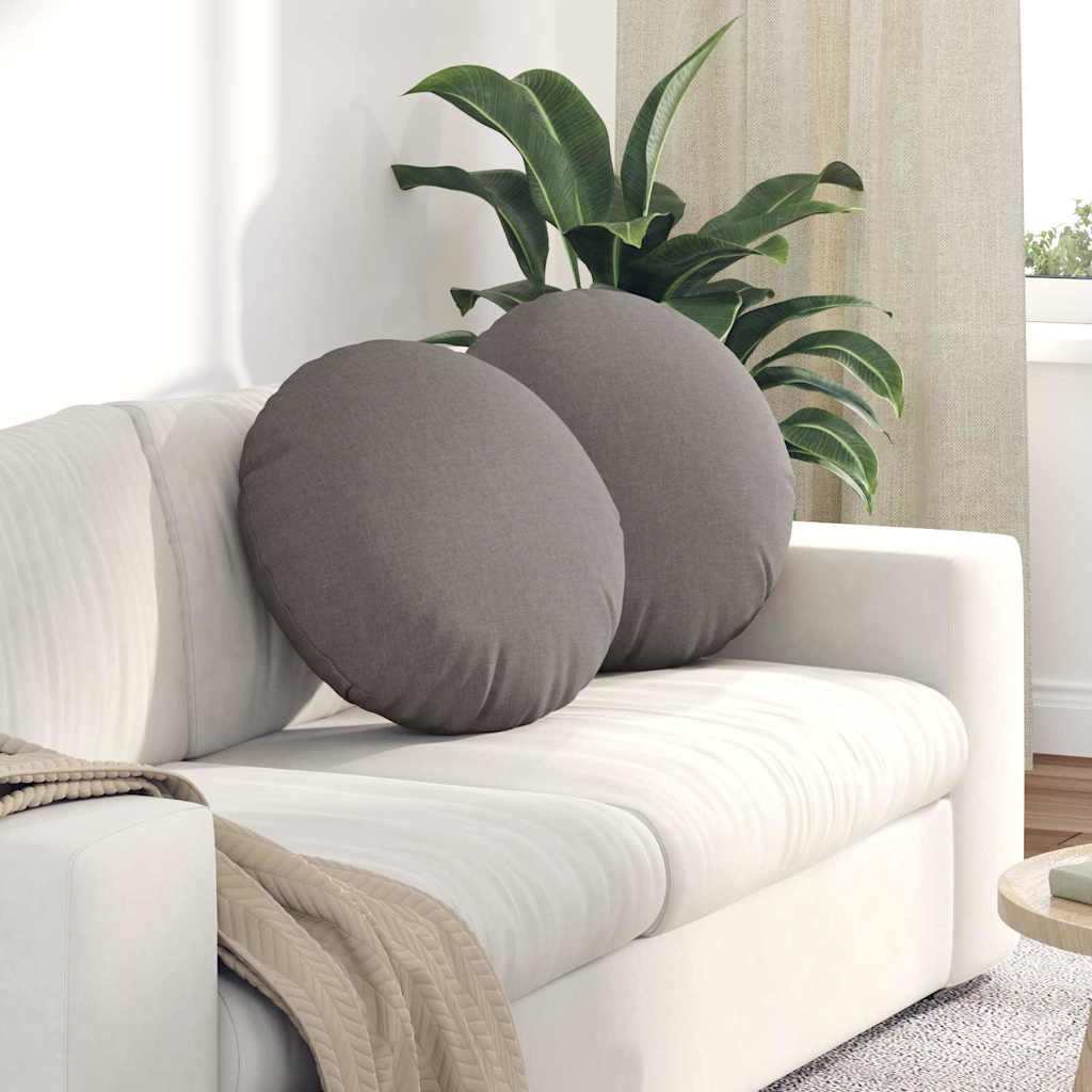 vidaXL Sitzkissen 2 pcs Taupe Ø50 x 19 cm Stoff