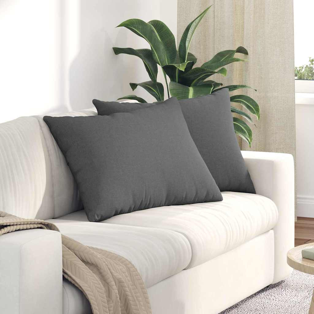 vidaXL Sofakissen 2 pcs Dunkelgrau 70 x 50 cm Stoff