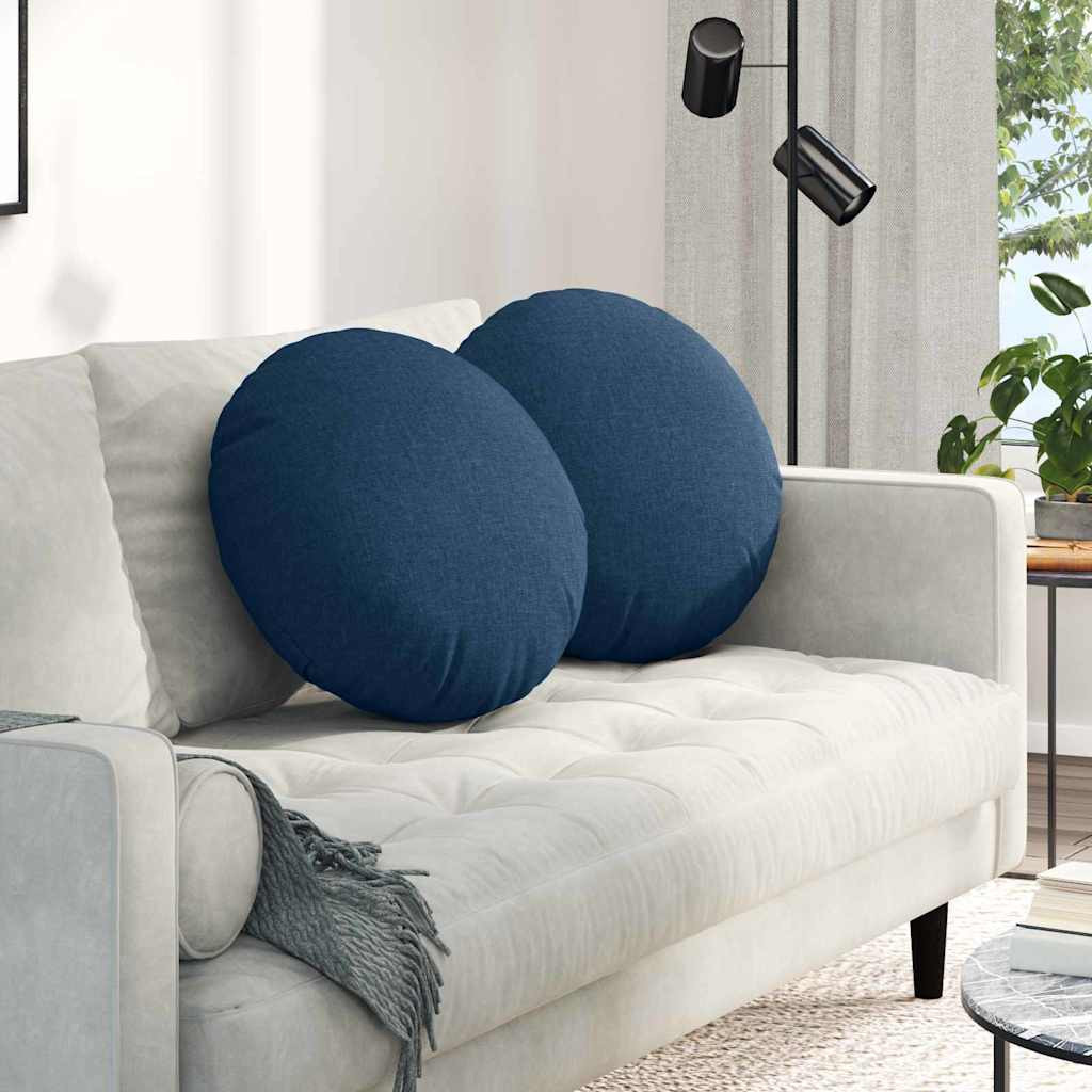 vidaXL Sitzkissen 2 pcs Blau Ø50 x 19 cm Stoff
