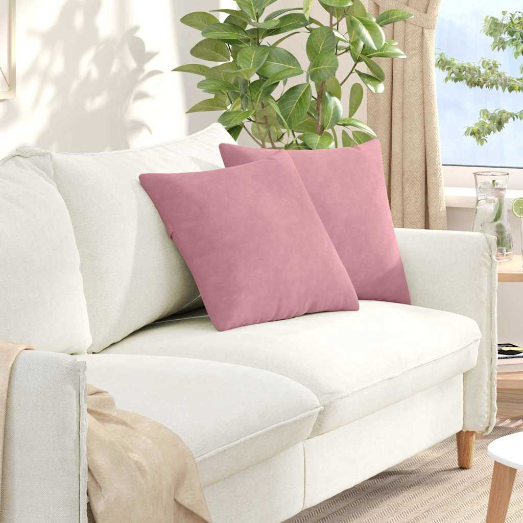 vidaXL Sofakissen 2 Stück Rosa 45 x 45 cm Cordstoff