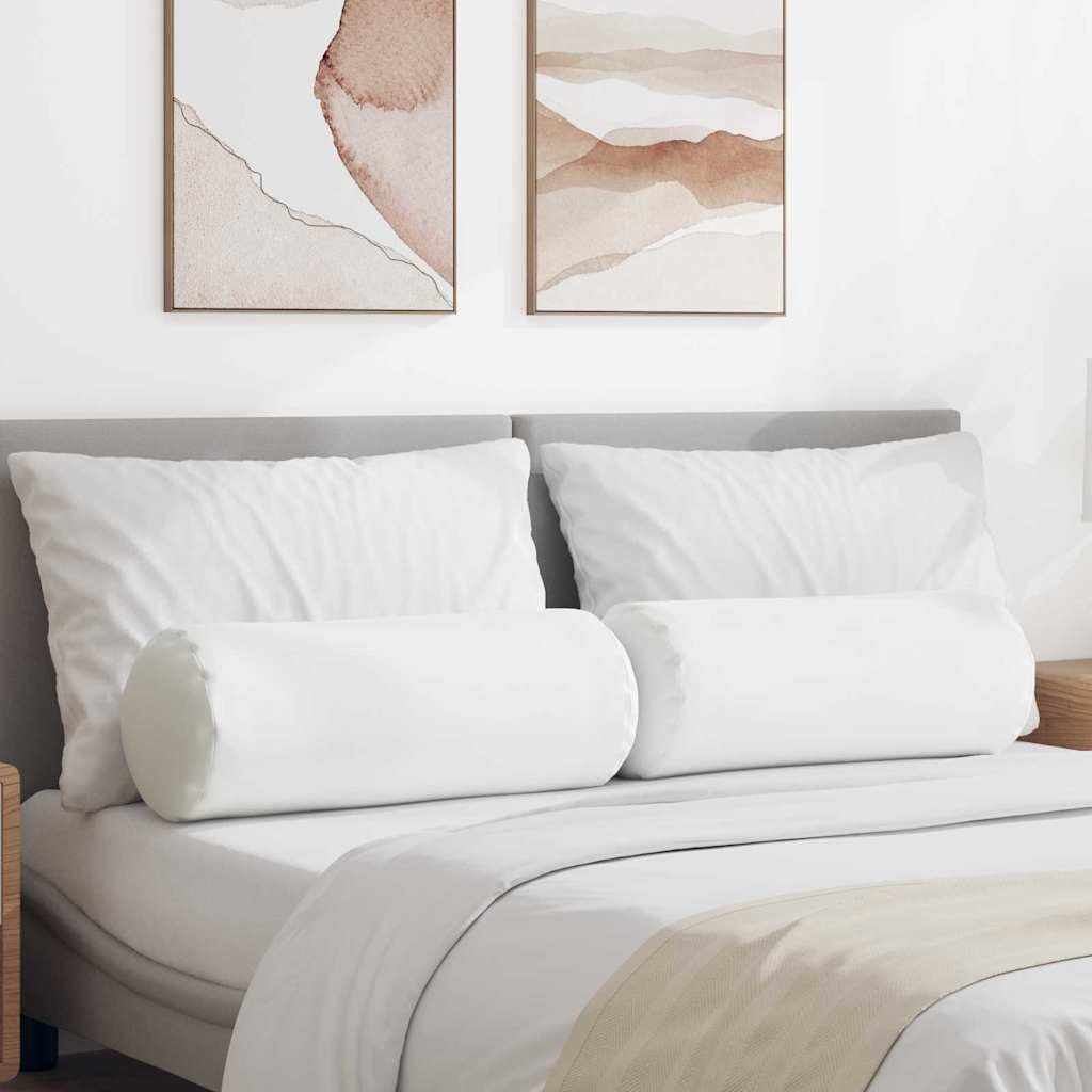 vidaXL Bolsterkissen 2 Stück Weiß Ø 25 x 70 cm Stoff