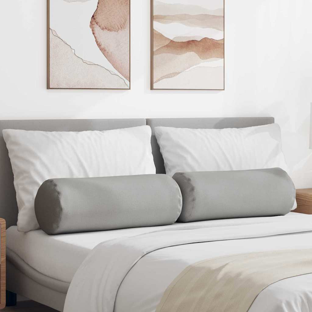 vidaXL Bolsterkissen 2 pcs Wolkengrau Ø 25 x 70 cm Stoff