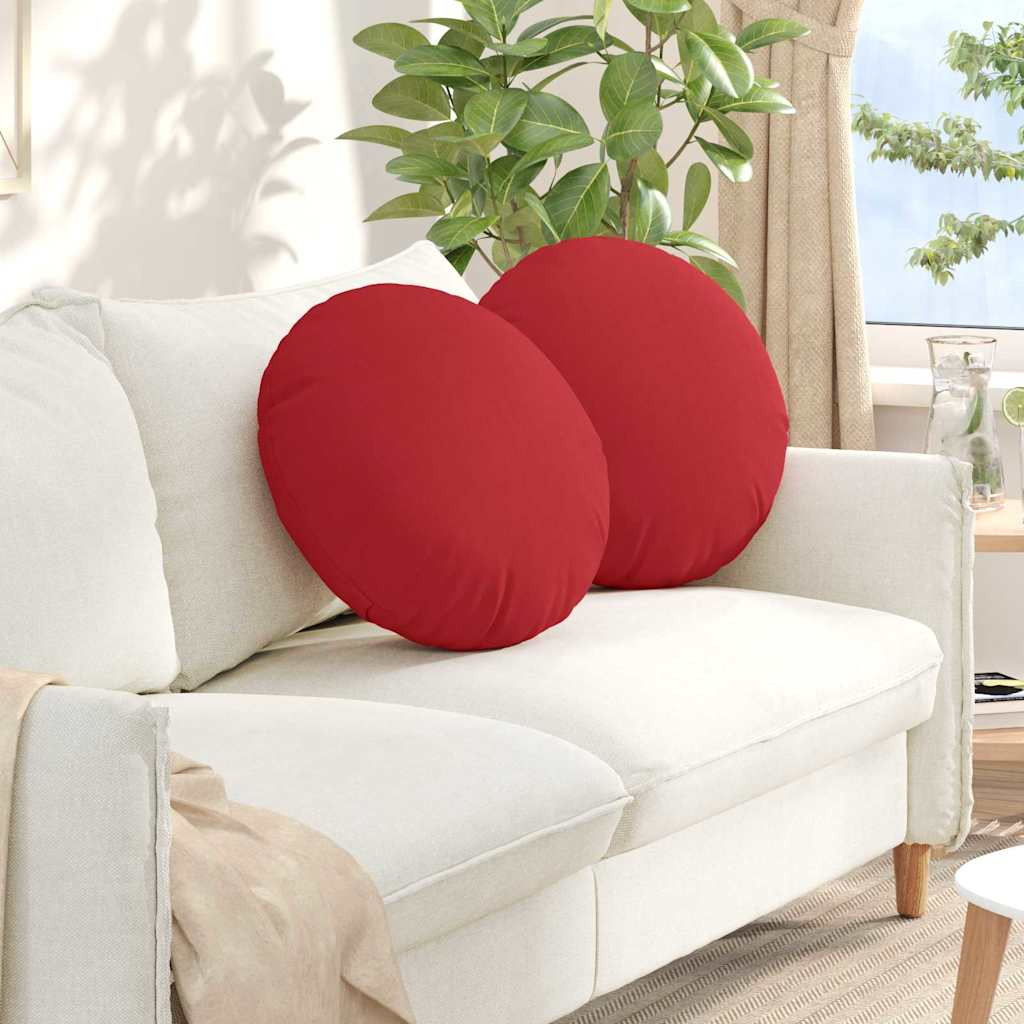 vidaXL Sitzkissen 2 pcs Rot Ø50 x 19 cm Stoff