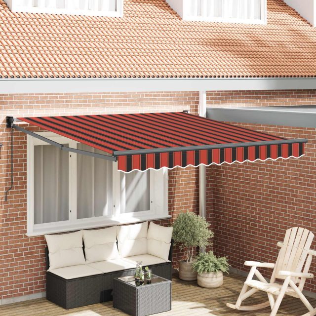vidaXL Ausziehbare Markise Orange und Braun 300 x 250 cm