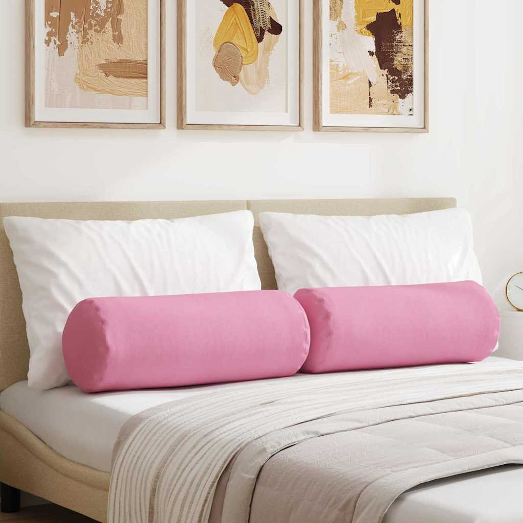 vidaXL Bolsterkissen 2 Stück Rosa Ø 25 x 70 cm Stoff