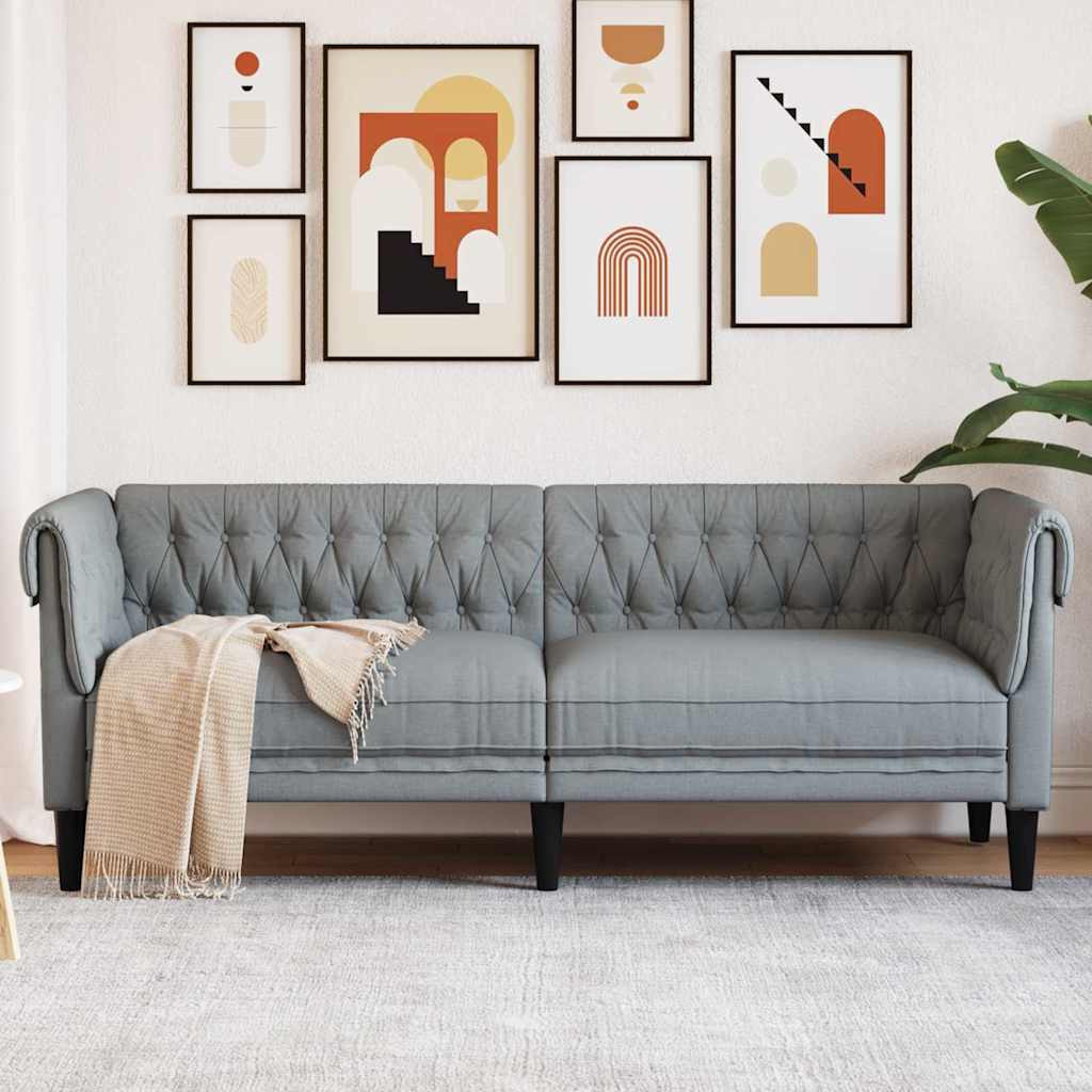 vidaXL Sofa Hellgrau 201,5 x 74,5 x 74,5 cm Polyester