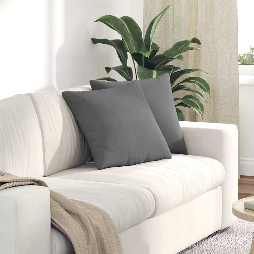 vidaXL Sofakissen 2 Stück Dunkelgrau 45 x 45 cm Stoff
