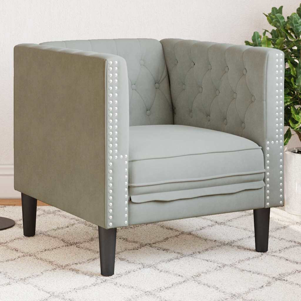 vidaXL Sofa Hellgrau 74,5 x 71 x 70,5 cm Samt