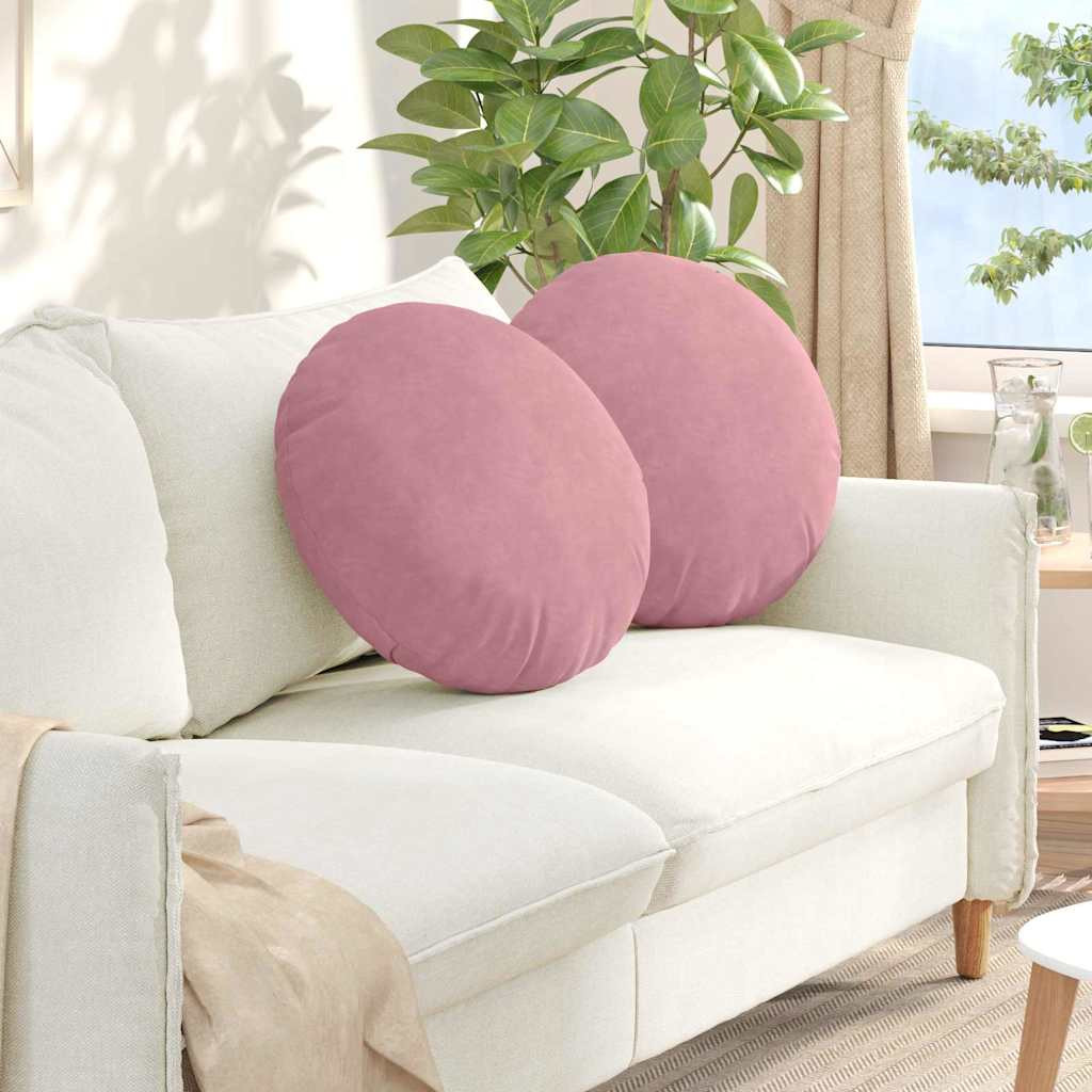 vidaXL Sitzkissen 2 pcs Rosa Ø50 x 19 cm Samt