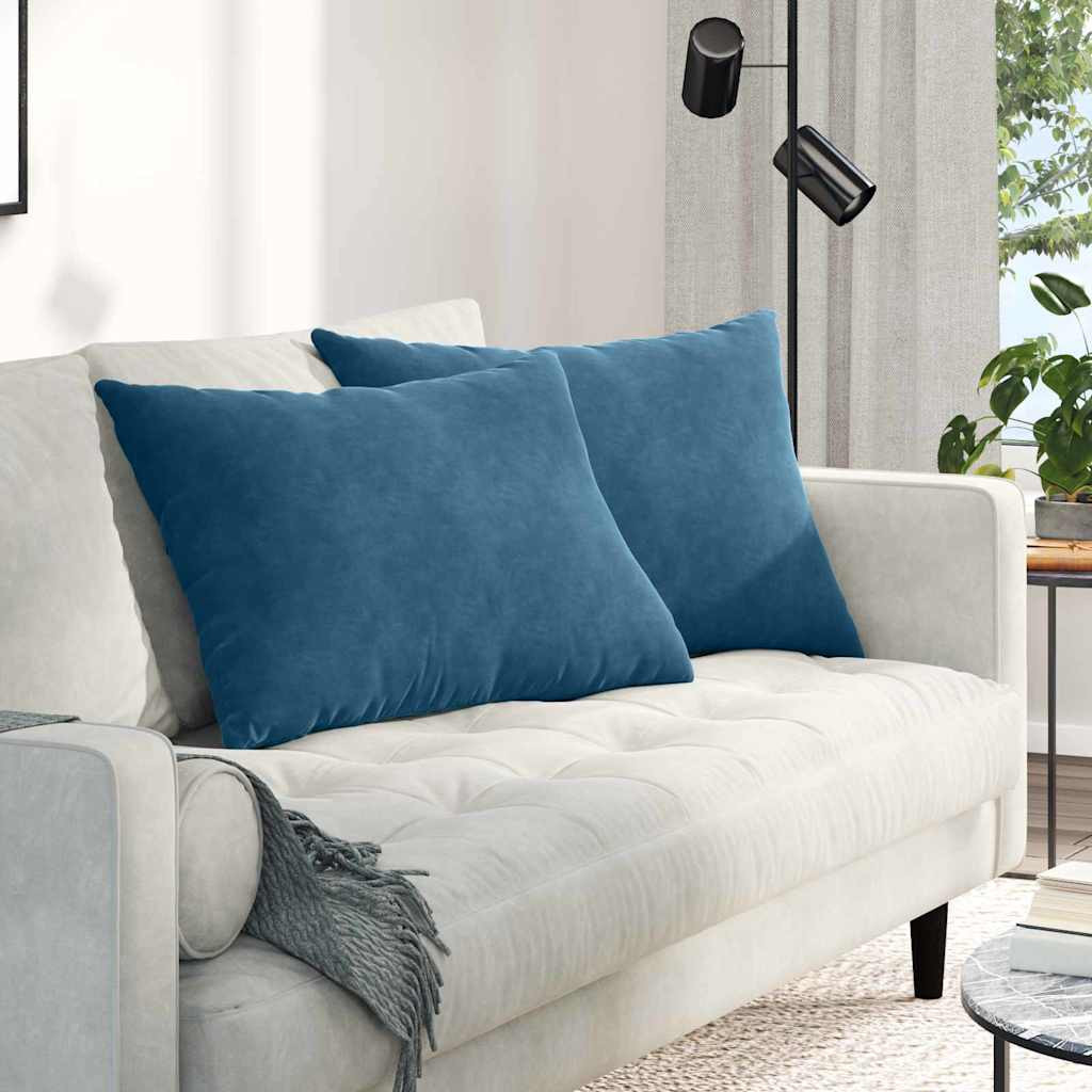 vidaXL Sofakissen 2 Stück Blau 70 x 50 cm Cordstoff