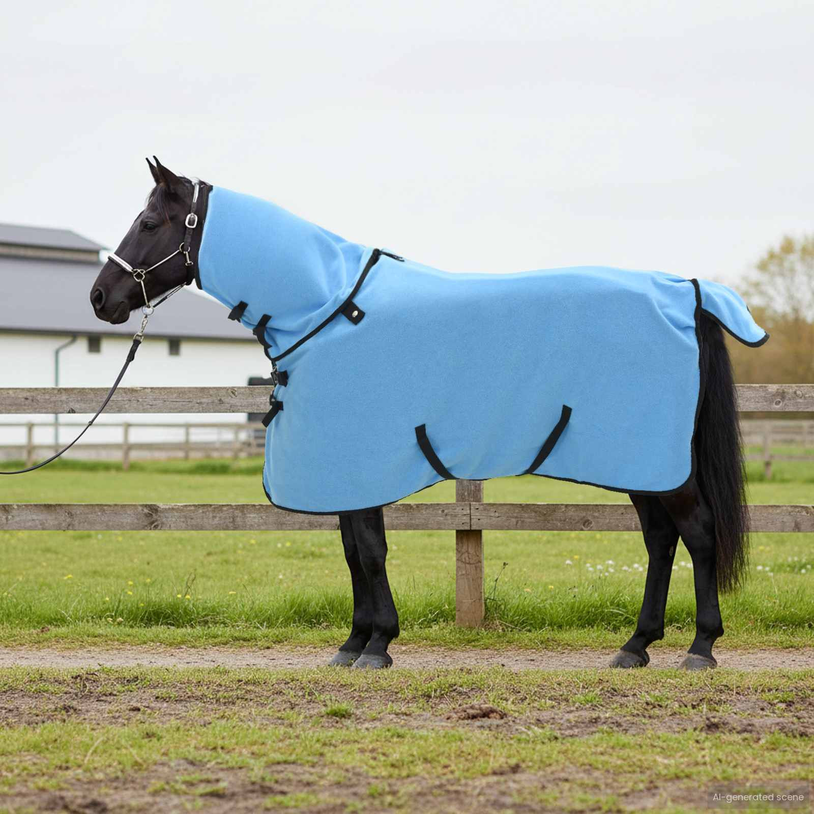 vidaXL Pferdedecke Volles Aqua 105 cm Polyester