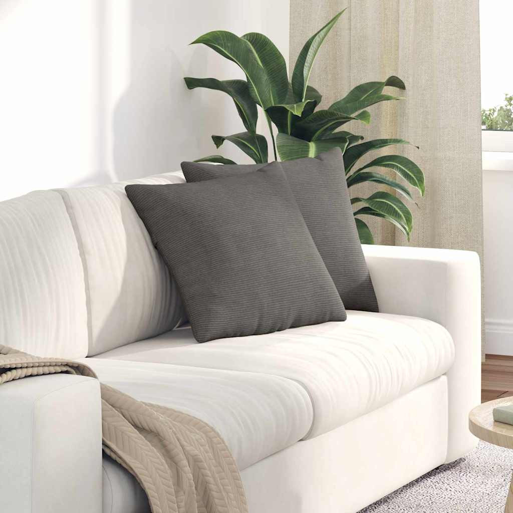 vidaXL Sofakissen 2 Stück Hellgrau 45 x 45 cm Cordstoff