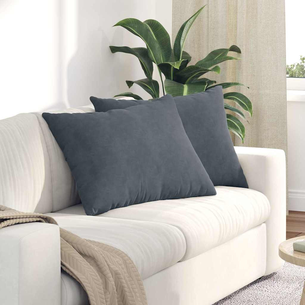 vidaXL Sofakissen 2 Stück Dunkelgrau 70 x 50 cm Cordstoff