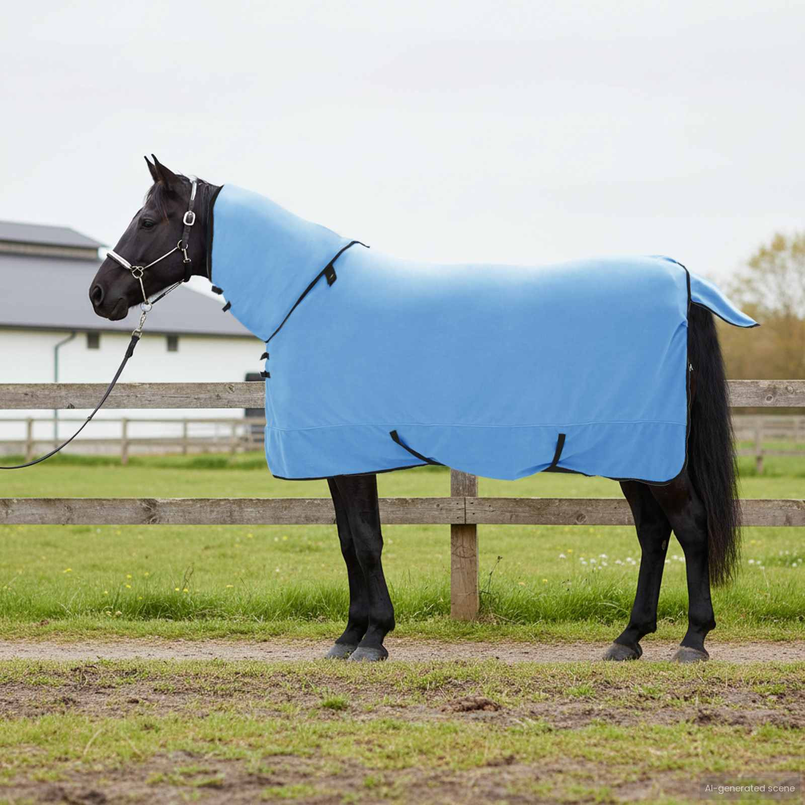 vidaXL Pferdedecke Volles Aqua 125 cm Polyester