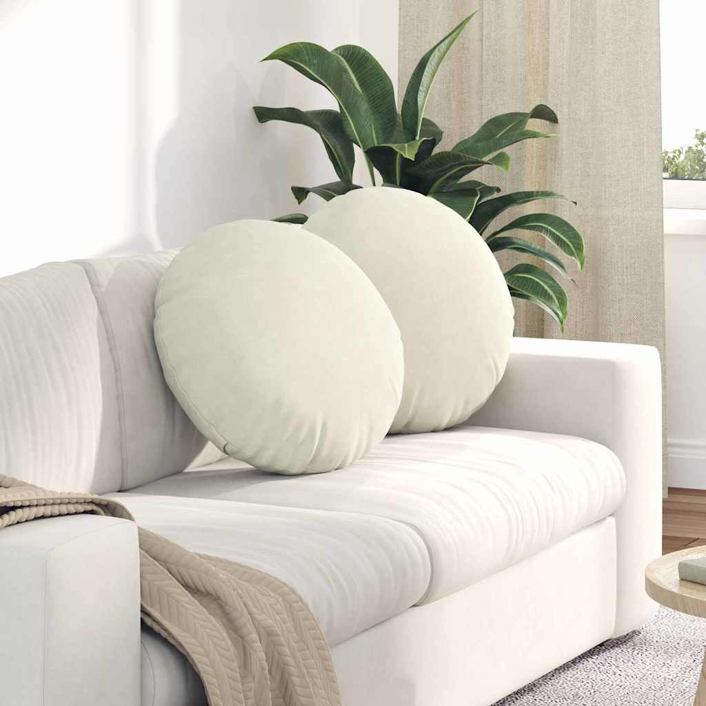 vidaXL Sitzkissen 2 pcs Creme Ø50 x 19 cm Samt