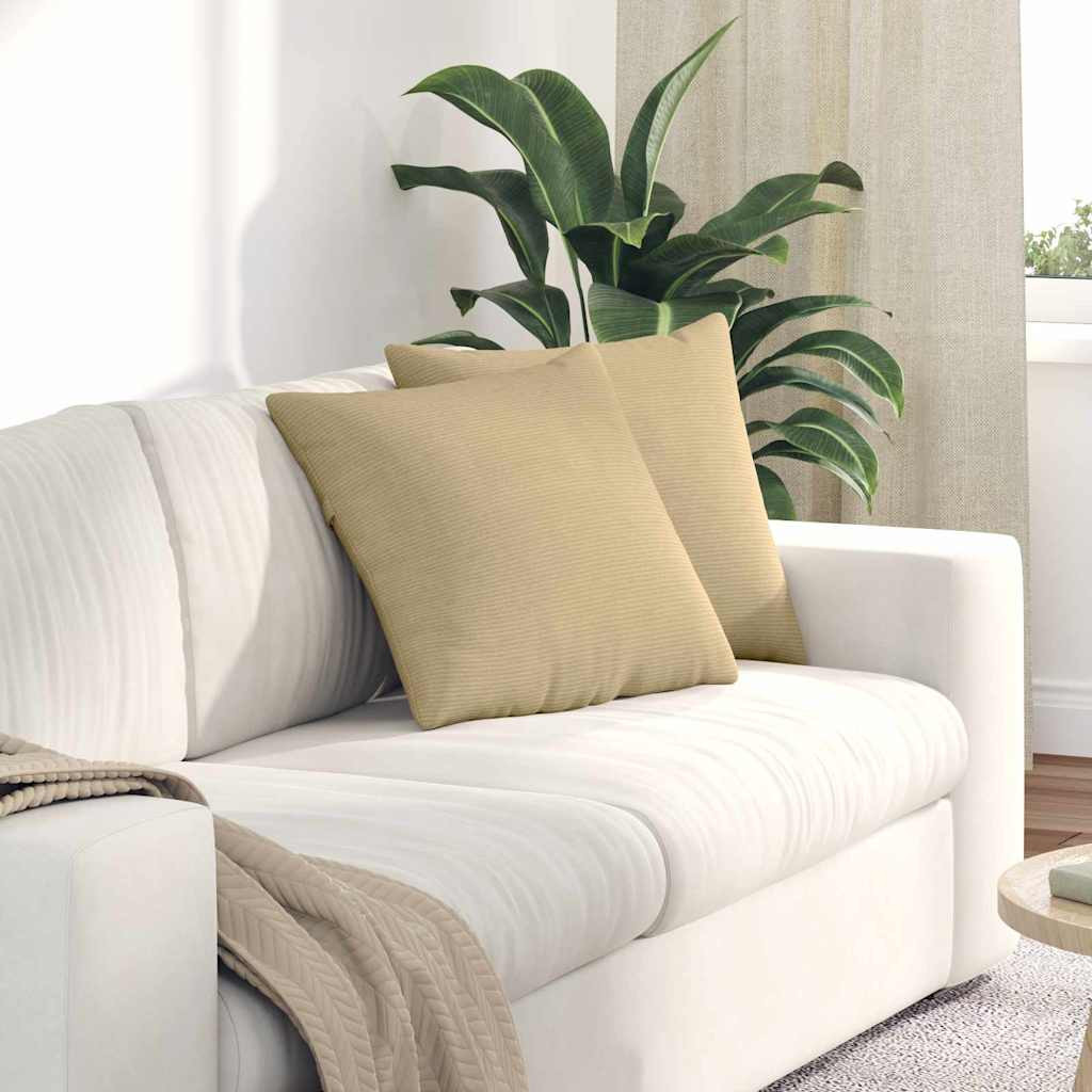 vidaXL Sofakissen 2 Stück Grau-Grün 45 x 45 cm Cordstoff