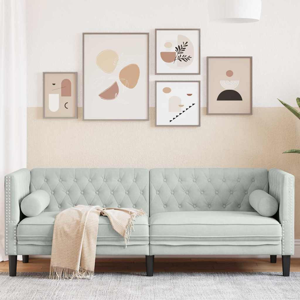 vidaXL Sofa Hellgrau 194 x 74,5 x 70,5 cm Samt