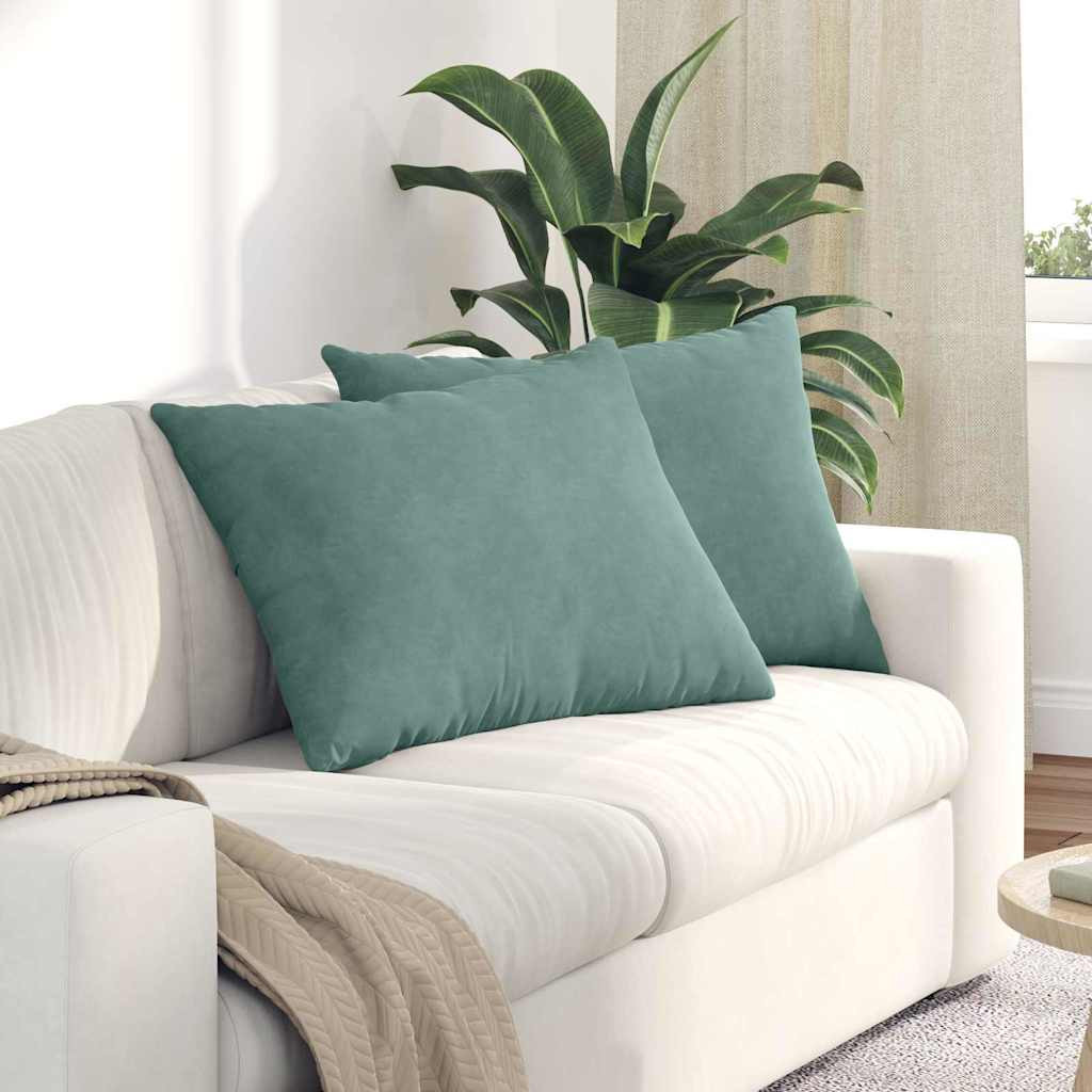 vidaXL Sofakissen 2 Stück Meergrün 70 x 50 cm Cordstoff