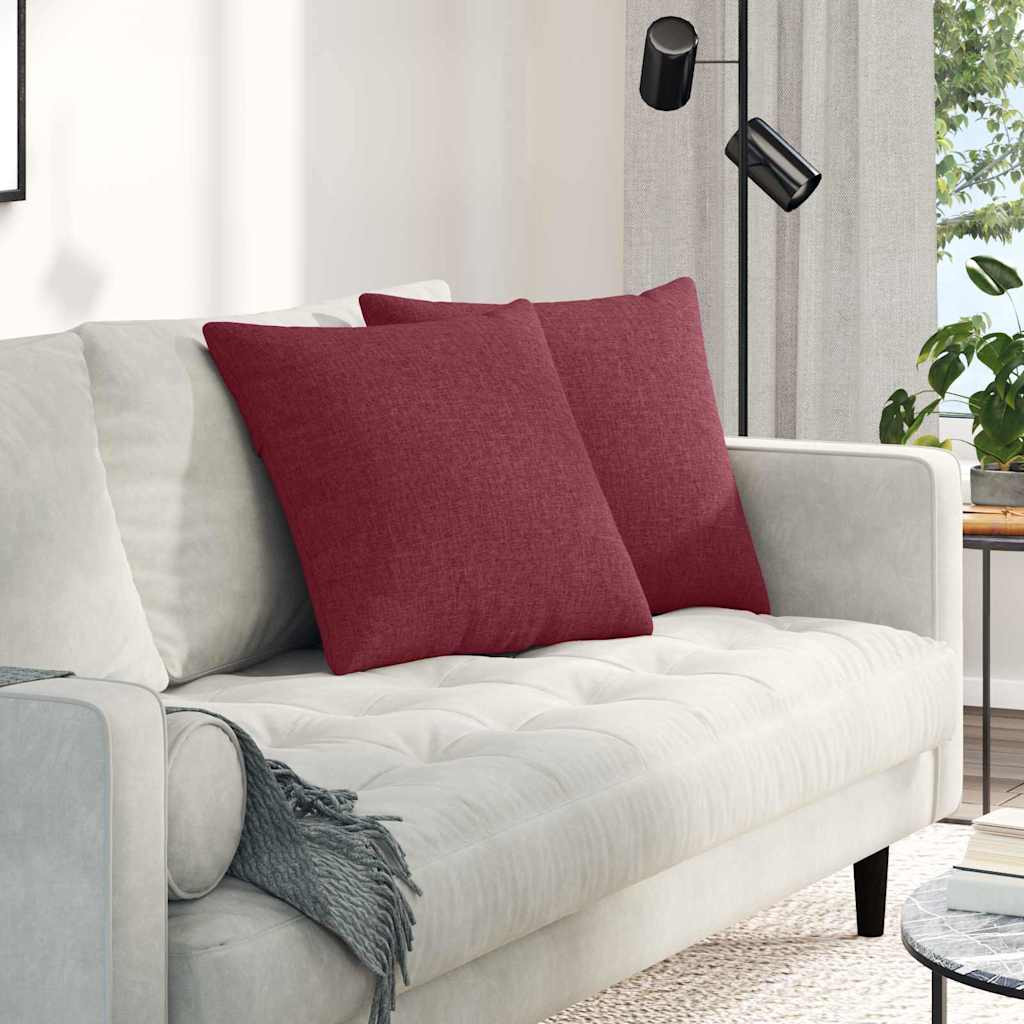 vidaXL Sofakissen 2 pcs Weinrot 50 x 50 cm Stoff
