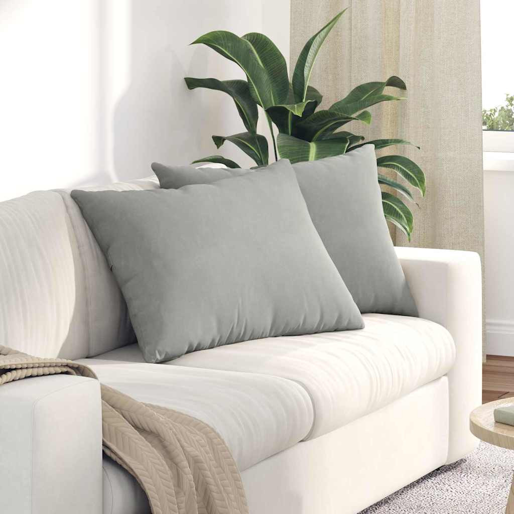 vidaXL Sofakissen 2 Stück Hellgrau 70 x 50 cm Stoff