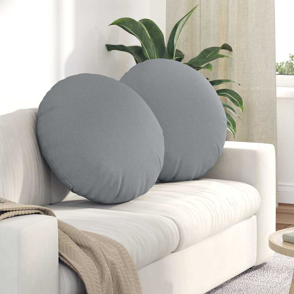 vidaXL Sitzkissen 2 pcs Hellgrau Ø60 x 21 cm Stoff