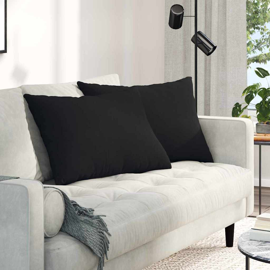 vidaXL Sofakissen 2 Stück Schwarz 70 x 50 cm Stoff