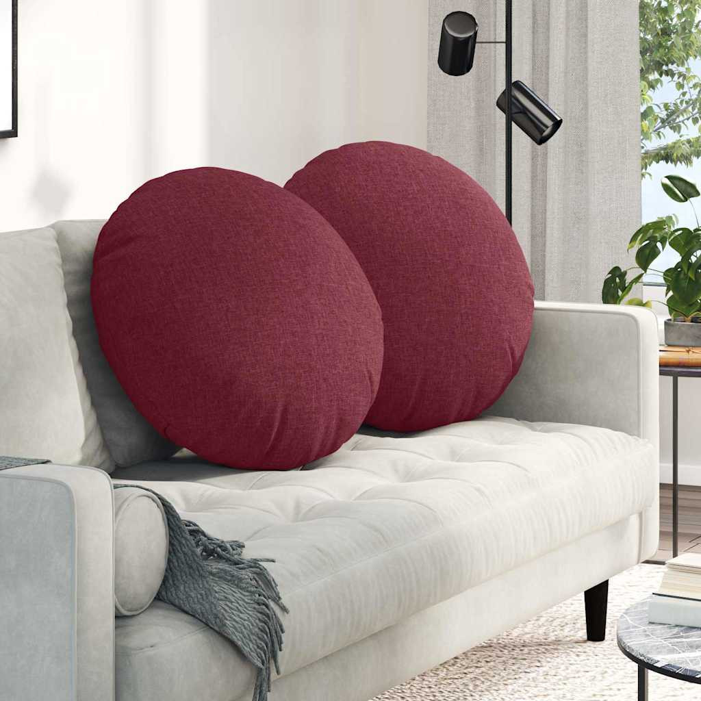 vidaXL Sitzkissen 2 pcs Weinrot Ø60 x 21 cm Stoff