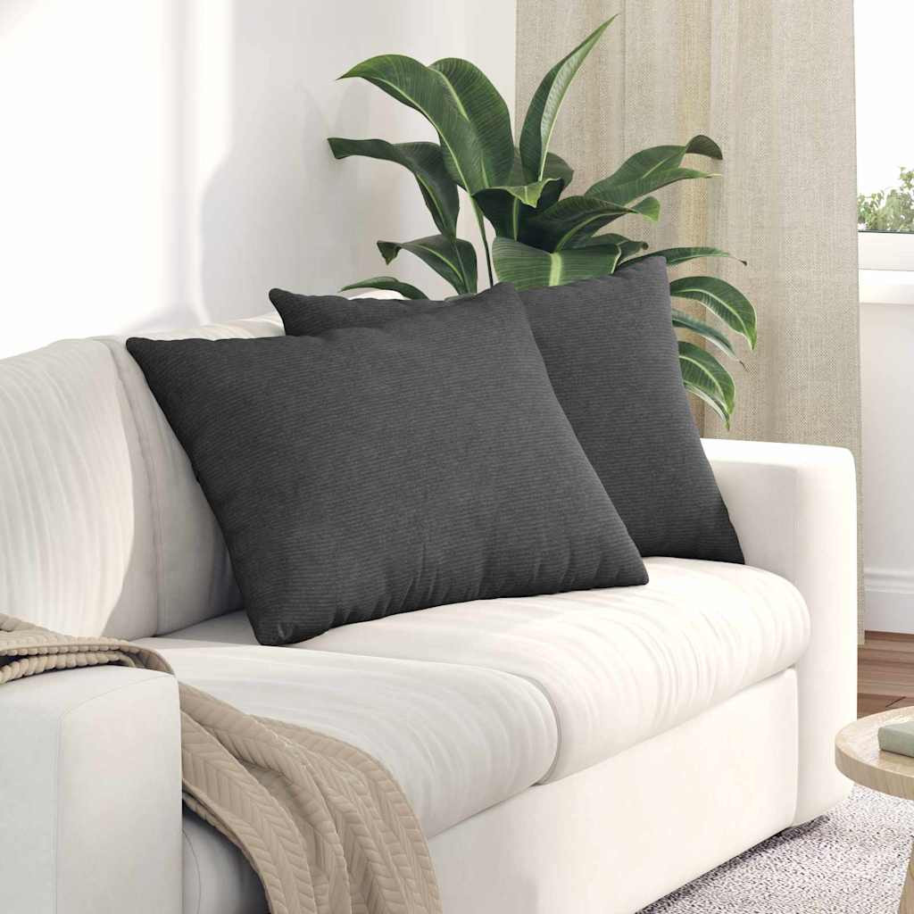 vidaXL Sofakissen 2 Stück Dunkelgrau 70 x 50 cm Cordstoff