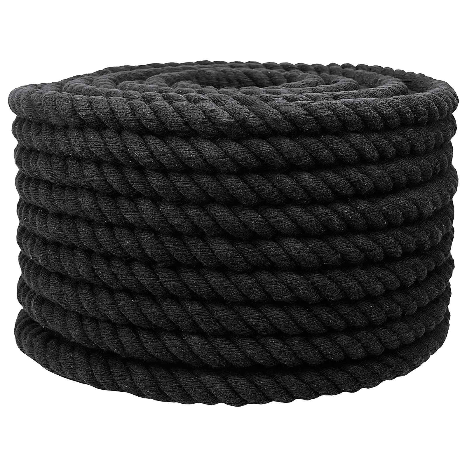 vidaXL Seil Schwarz 2 x 2 x 2500 cm Baumwolle
