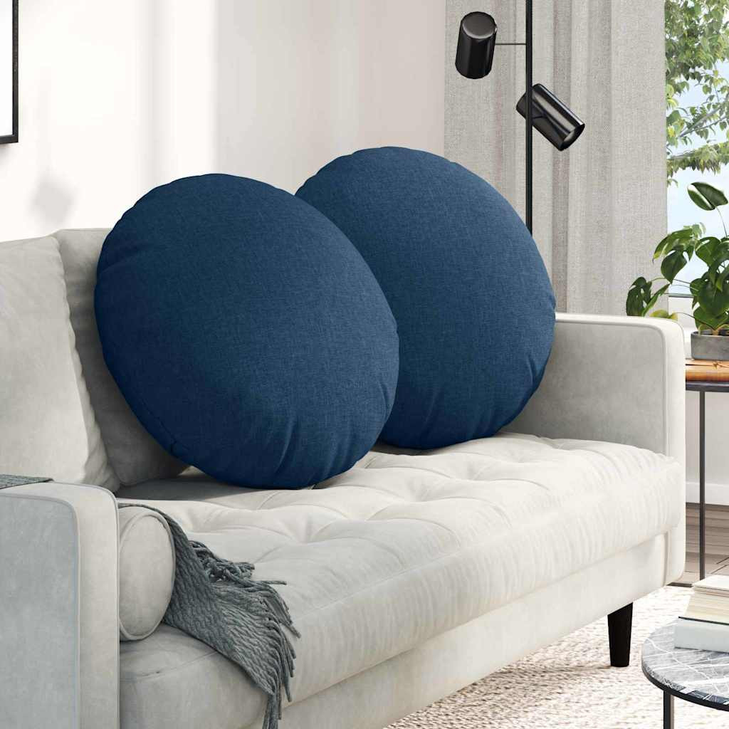 vidaXL Sitzkissen 2 pcs Blau Ø60 x 21 cm Stoff