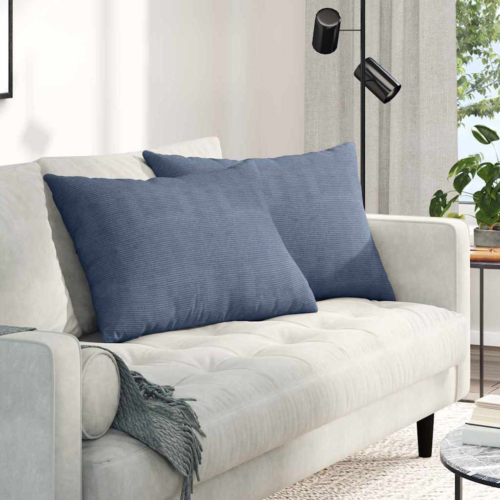 vidaXL Sofakissen 2 Stück Blau 70 x 50 cm Cordstoff