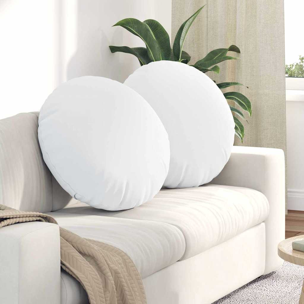 vidaXL Sitzkissen 2 pcs Weiß Ø60 x 21 cm Stoff