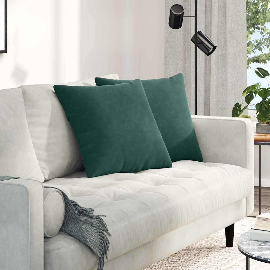 vidaXL Sofakissen 2 Stück Dunkelgrün 50 x 50 cm Cordstoff