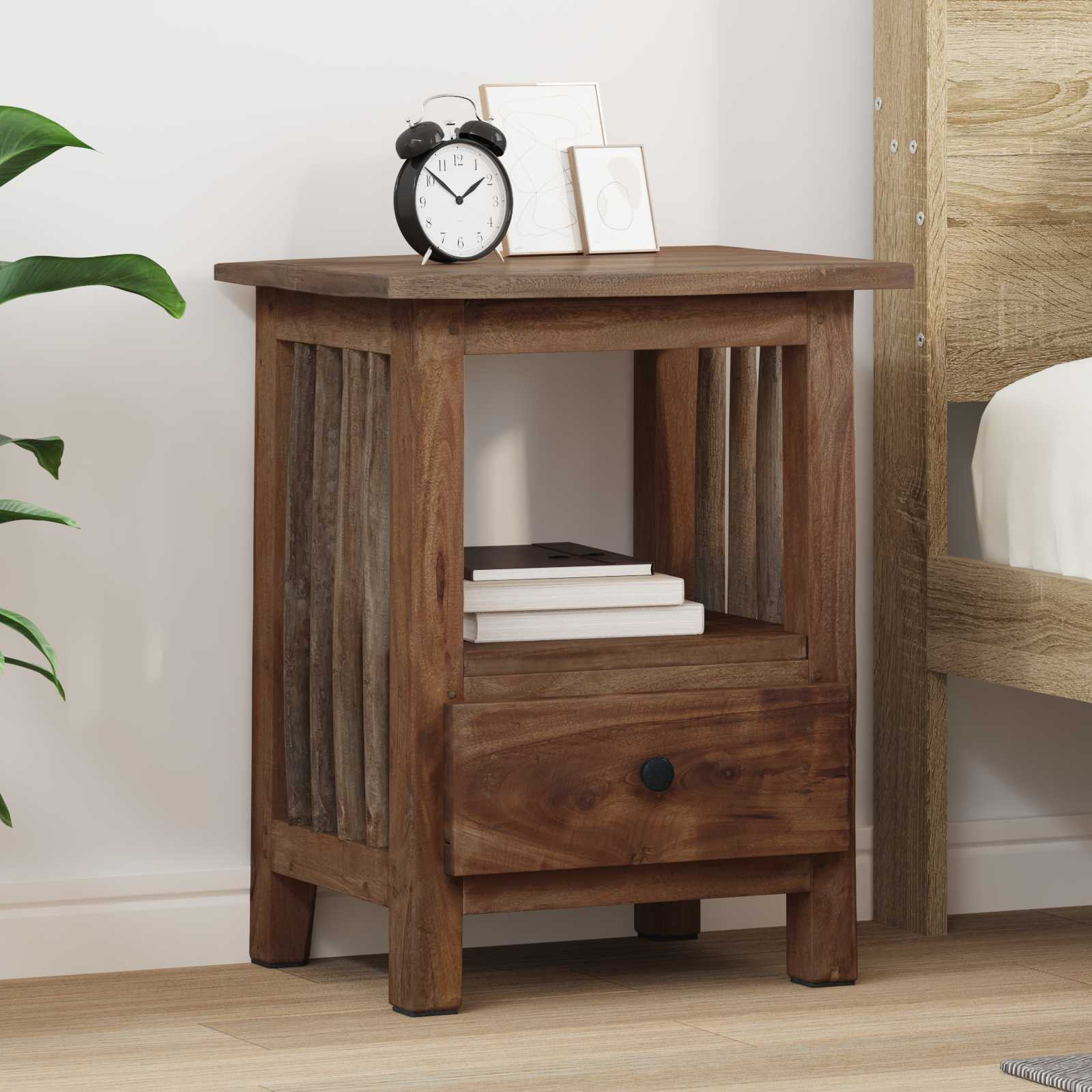 vidaXL Nachttisch Braun 30 x 30 x 47 cm Massives upgecyceltes Holz