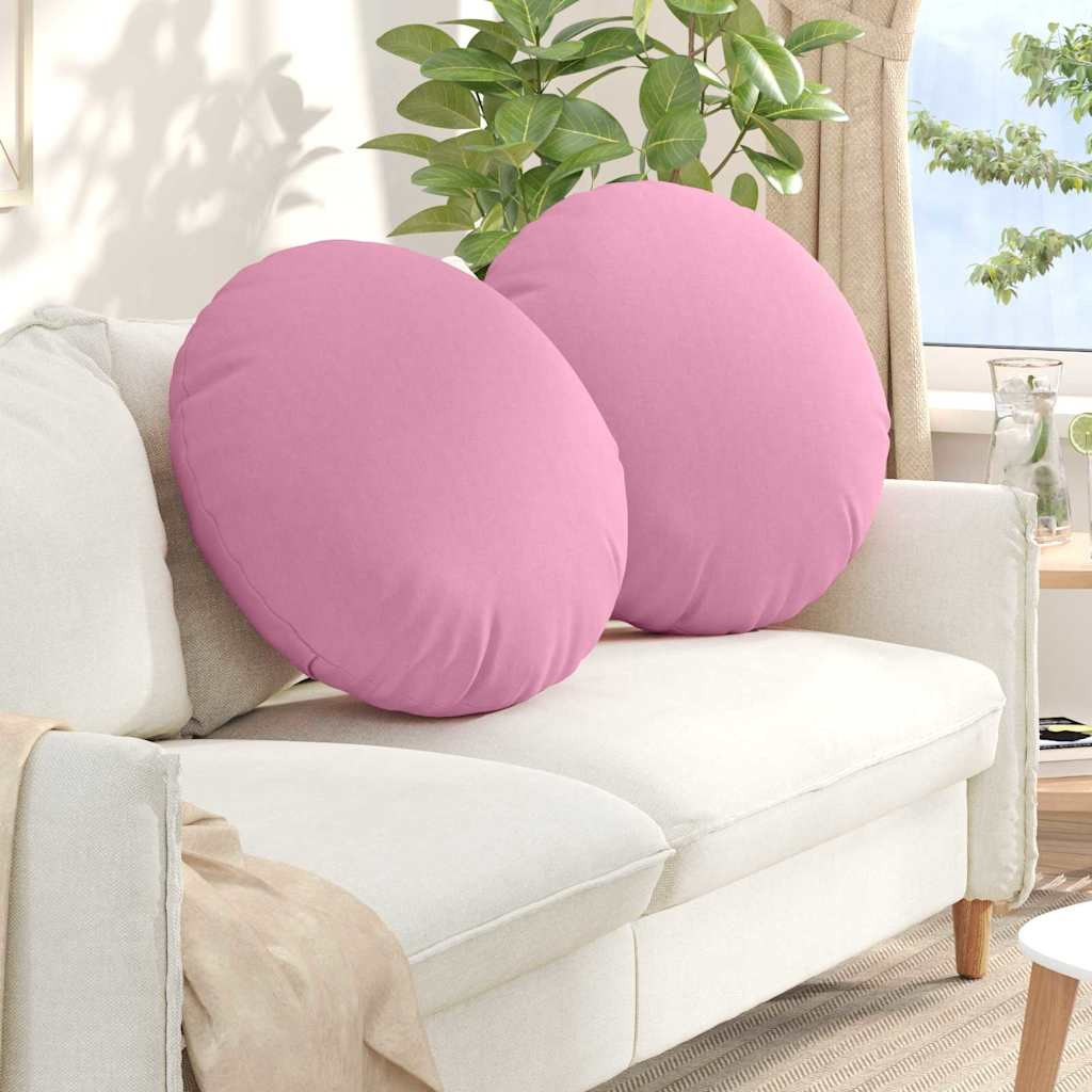 vidaXL Sitzkissen 2 pcs Rosa Ø60 x 21 cm Stoff
